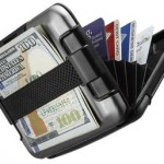Wallet SHARKK RFID Protected Aluminum Wallet with Cash Band Rugged Water Resistant Wallet Card Holder