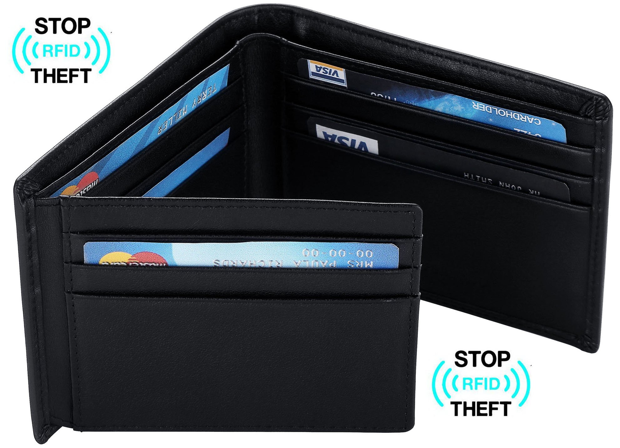 Travelambo RFID Leather Bifold/Trifold Wallet