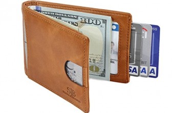 NapaWalli Genuine Leather Magnetic Front Pocket Money Clip Wallet RFID Blocking 